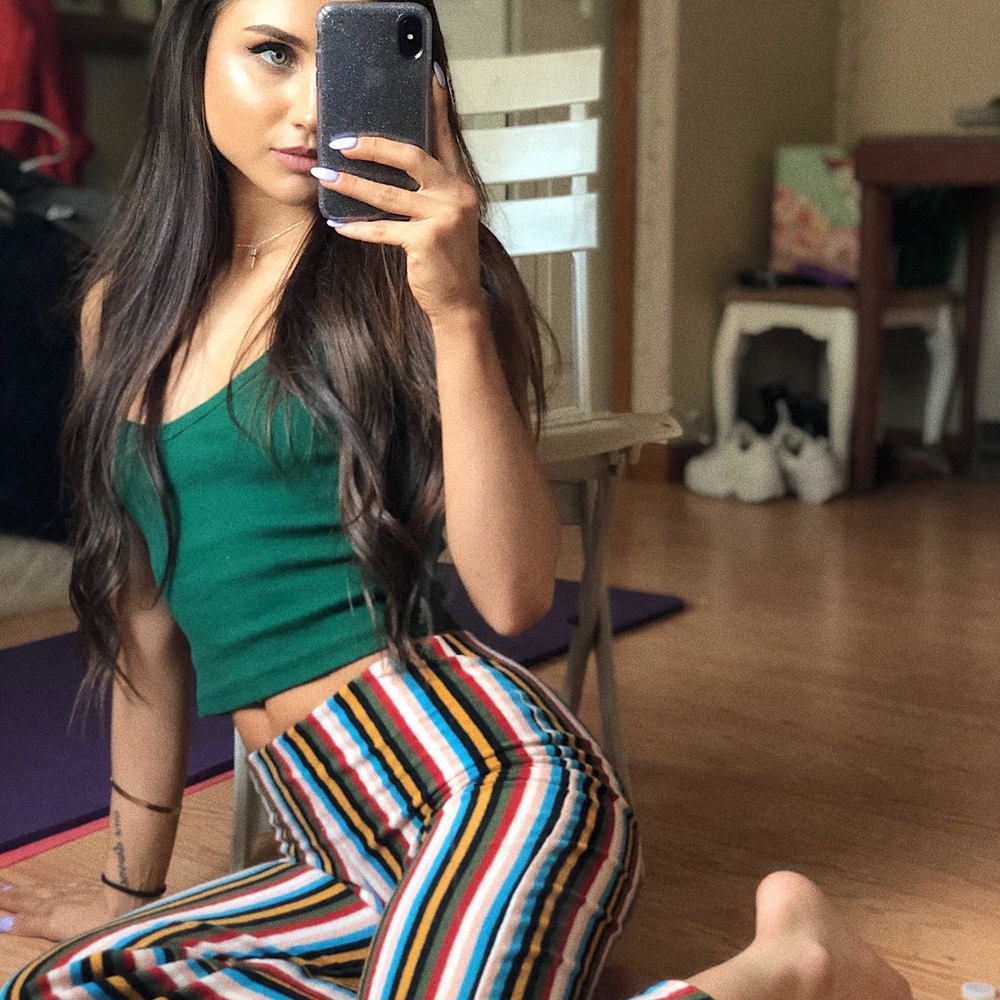 Urban outfitters pinstripe flare pants